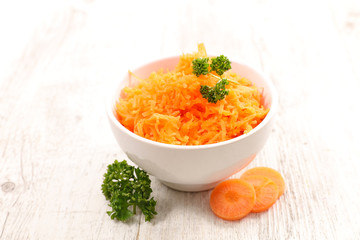bowl of grated carrot
