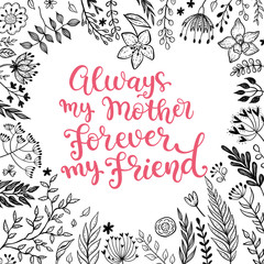 Vector greeting card for Mothers day.