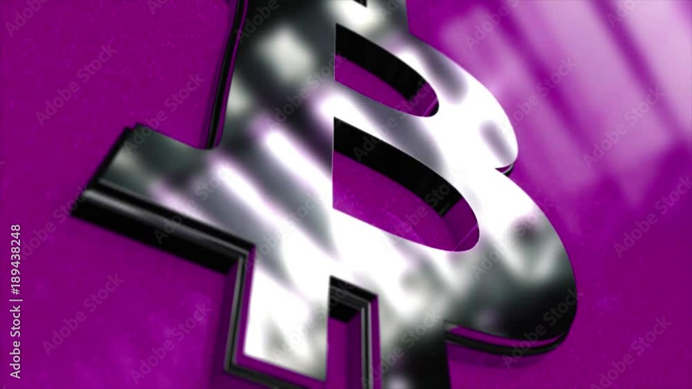 Poster bitcoin crypto currency block chains concept 3d animation. abstract seamless loop animation of bitco