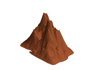 Fototapeta na wymiar Mountain rock. Isolated on white background. 3d Vector illustration.
