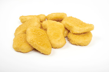 Chicken nuggets isolated on white background