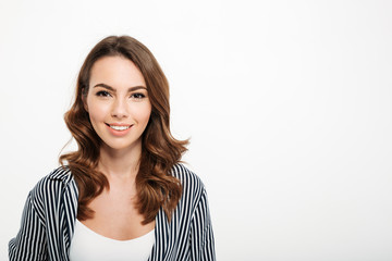 Portrait of a smiling casual girl looking at camera