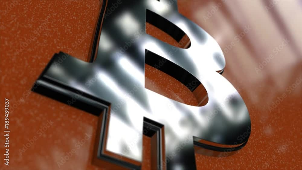 Poster bitcoin crypto currency block chains concept 3d animation. abstract seamless loop animation of bitco