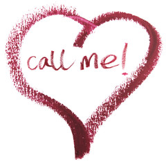 Call Me Message in Heart Shape
