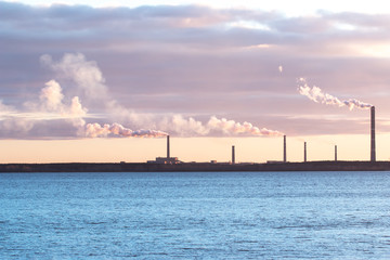 smoking chimneys factory