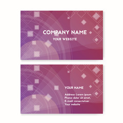 Business card purple. Party vector illustration. The concept of modern visiting.