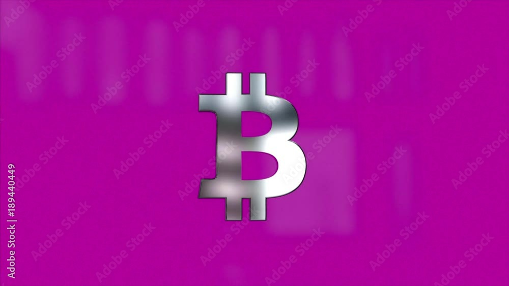 Poster abstract animation of bitcoin currency sign. crypto currency bitcoin. global internet worldwide. pur