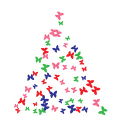 Spring Background with Colorful Butterflies. Simple Feminine Pattern for Card, Invitation, Print. Trendy Decoration with Beautiful Butterfly Silhouettes. Vector Background with Moth