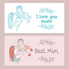 The best mom. Vector illustration
