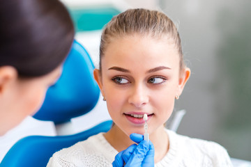 Dental treatment in the dental clinic.