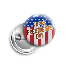 Happy Presidents day button,badge,banner isolated with  with USA flag
