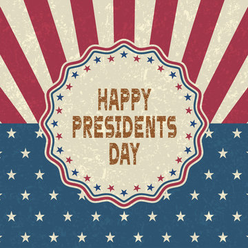 Grunge Happy Presidents Day background,retro style