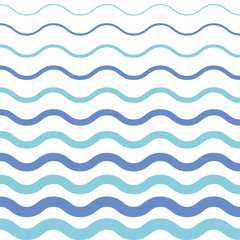 pattern on white background.. Blue light and dark wave pattern for fabric. Wave pattern template.