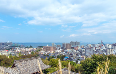 三井寺観音堂からの大津市街地の眺望