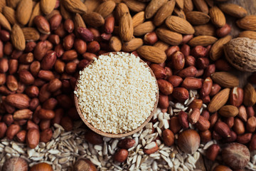 Mix of nuts Almonds, walnuts, peanuts, hazelnuts , sunflower seeds, sesame seeds