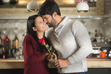 Romantic couple in love bonding