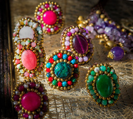 Beautiful stone ring decorated beautifully.