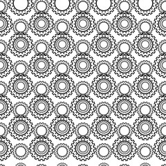 Black and White Seamless Steampunk Pattern. Vintage, Grunge, Abstract Background for Textile Design, Wallpaper, Surface Textures, Wrapping Paper