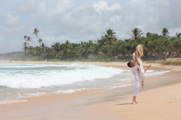 honeymoon.couple on the beach. family vacation