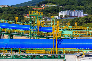 NAKHODKA, RUSSIA - CIRCA AUGUST, 2017: Coal terminals in the port of Nakhodka. It is the largest...
