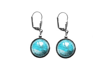 Turquoise earrings isolated