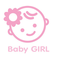 baby girl face icon symbol isolated background