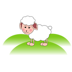 Cute sheep lamb head. 