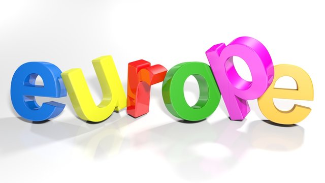 europe 3D colorful write - 3D rendering