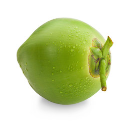 Green coconut isolated on white background