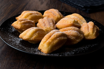 Homemade Madeleine Cakes with Powdered Sugar