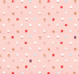 Polka dot pattern made of confetti