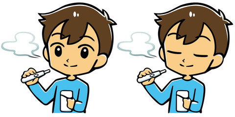 電子タバコを吸う男性