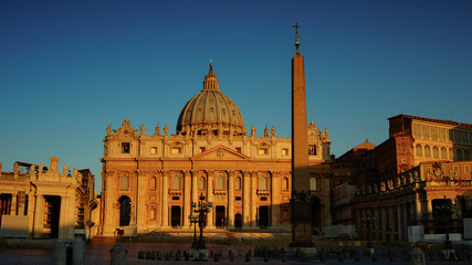 Fototapeta na wymiar The view of St Peter Basilica , Rome, Vatican, Italy.