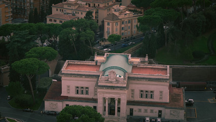 Obraz premium Top view of Vatican and Rome cityscape, sunset time 