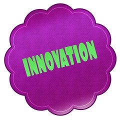 INNOVATION on magenta sticker.