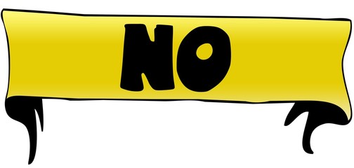 NO on yellow ribbon illustration