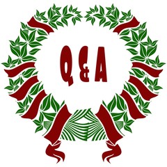 Obraz premium Q A QUESTIONS AND ANSWERS red and green flower crown.