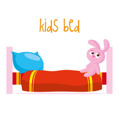 Kids bed Vector illustration