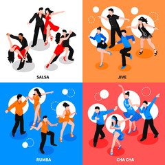 Dance Isometric People Concept