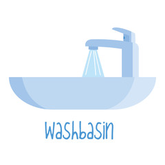 Washbasin on white background