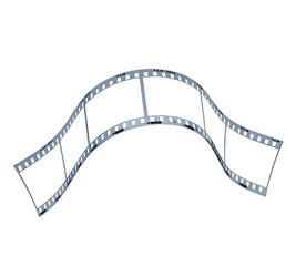 Fototapeta premium Film strip isolated on white background. Clipping path in exterior strip, inside frames and perforations