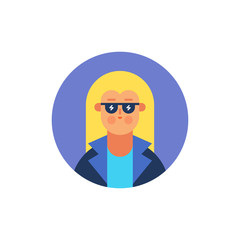 Girl icon. Modern flat style vector illustration.