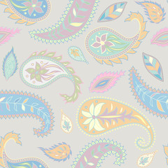 Pattern based on decorative elements Paisley. Seamless pattern in indian style.