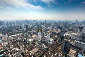 Fototapeta na wymiar Aerial landscape of Bangkok