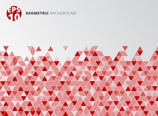 Abstract red geometric triangle structure background and texture with copy space.