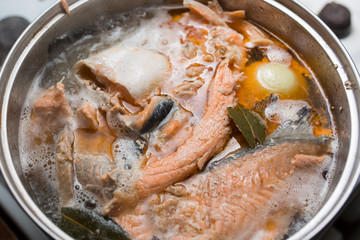 Finland fish soup with salmon.
