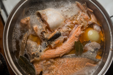 Finland fish soup with salmon.