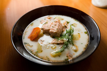 Finland fish soup with salmon.