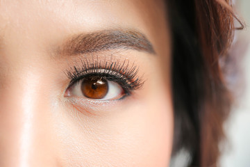 Close-up of beautiful woman eye , beauty concept.