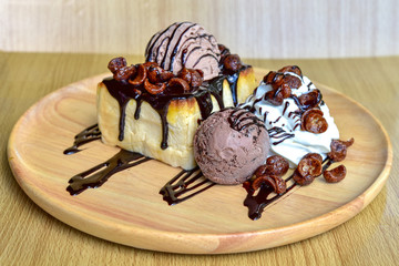 Honey Santos with ice-cream and whipped cream